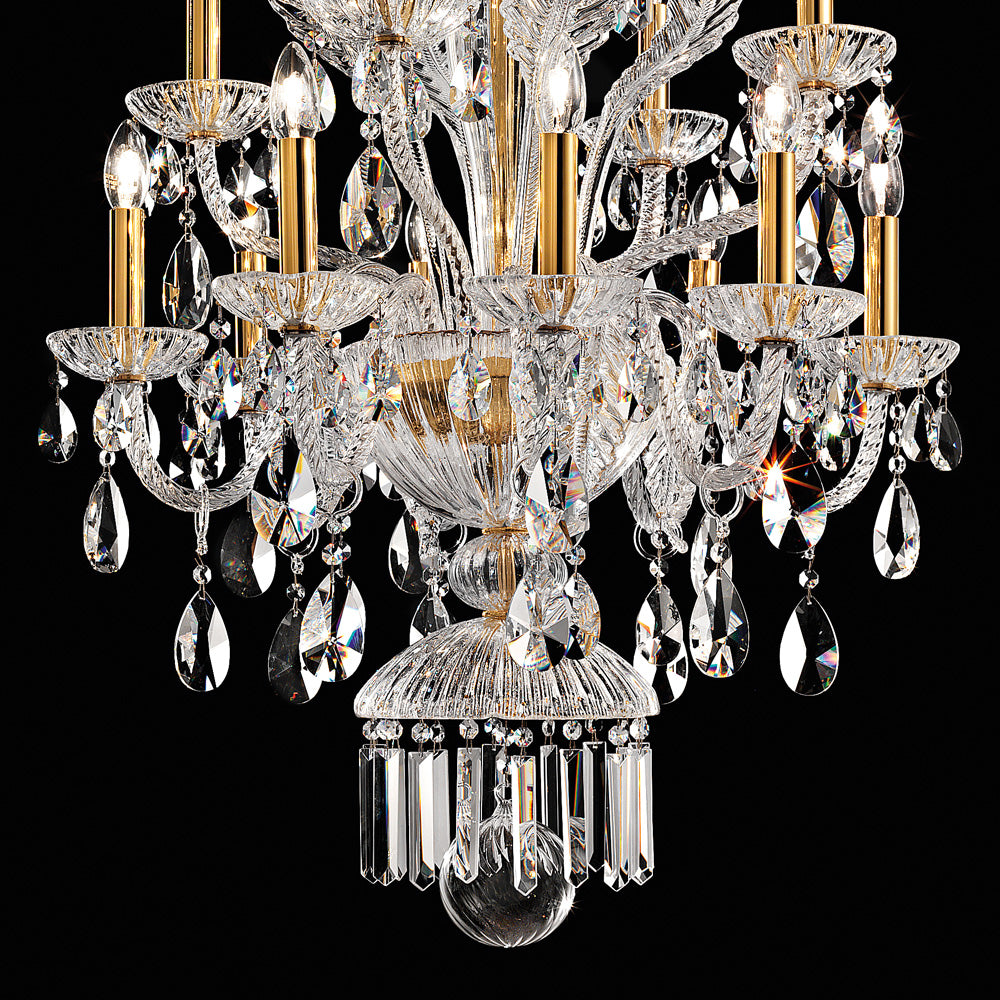 Ornate Italian Drop Crystal Pendant Chandelier