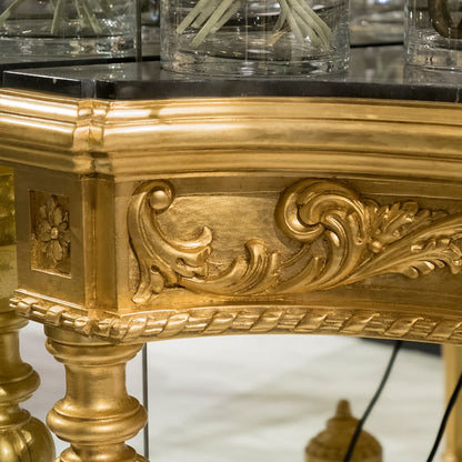 Ornate Neoclassical Gold Console Table