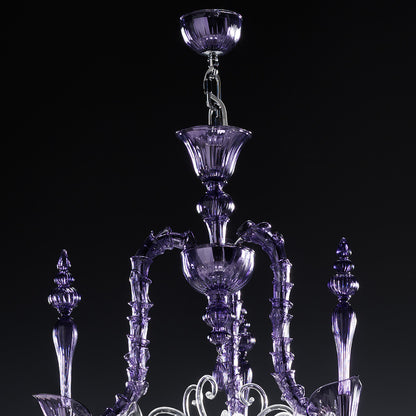 Classic Ornate Purple Glass Chandelier