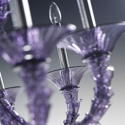 Classic Ornate Purple Glass Chandelier