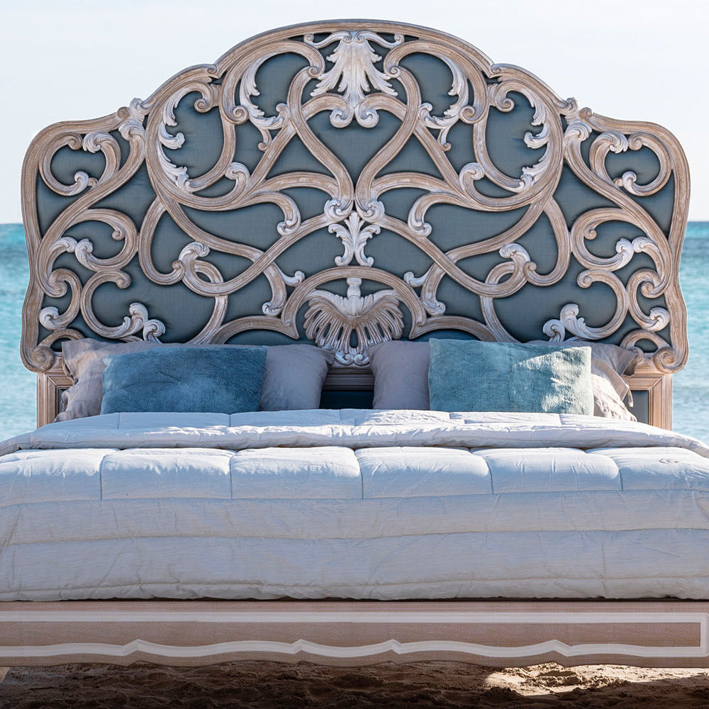 Ornate Rococo Style Bed With Tall Headboard