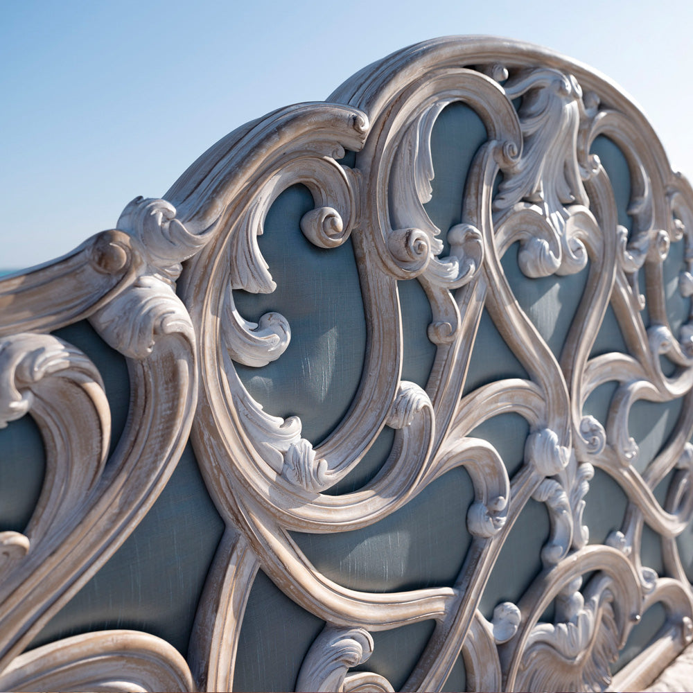 Ornate Rococo Style Bed With Tall Headboard