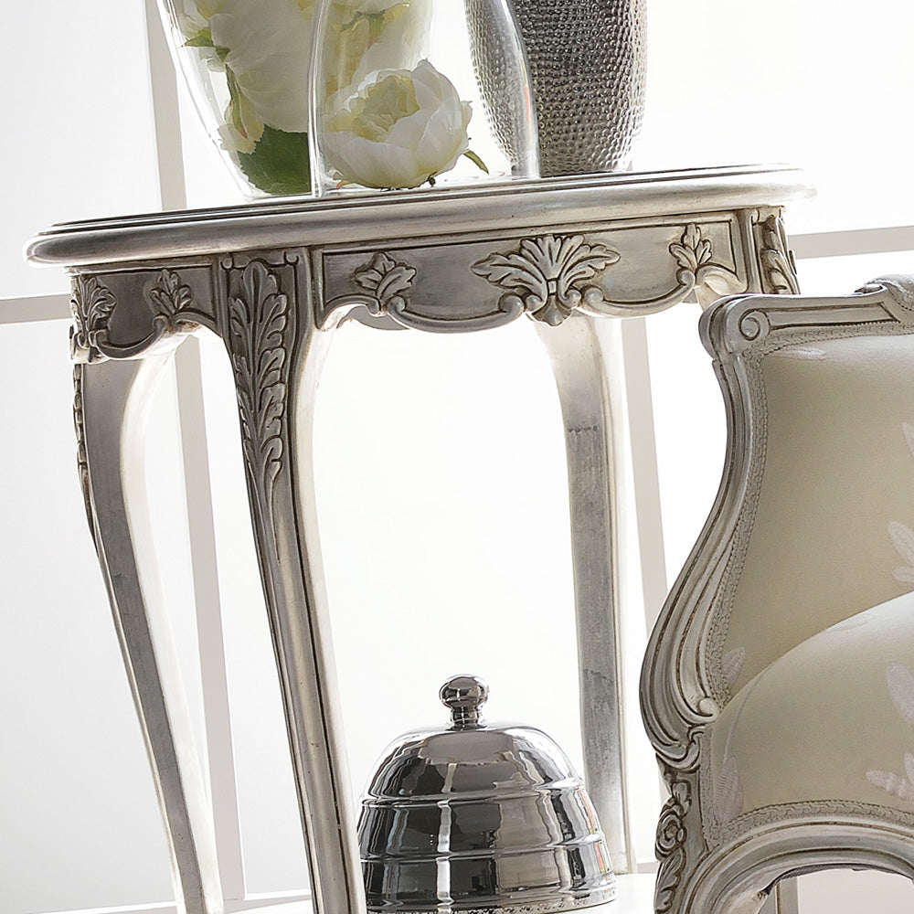 Ornate Silver Italian Side Table