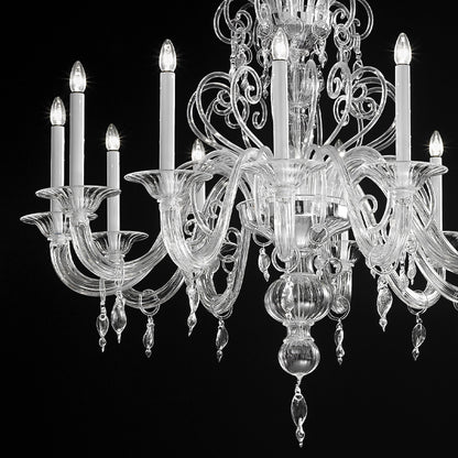 Ornate Traditional Clear Glass Chandelier