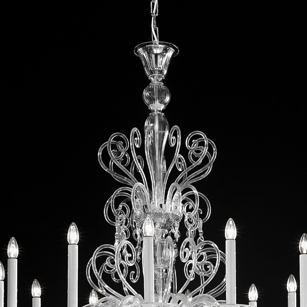 Ornate Traditional Clear Glass Chandelier