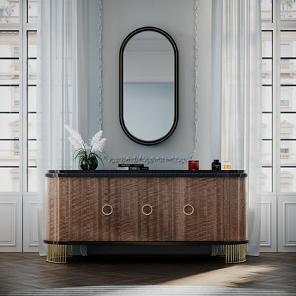 Oval Veneer 3 Door Buffet