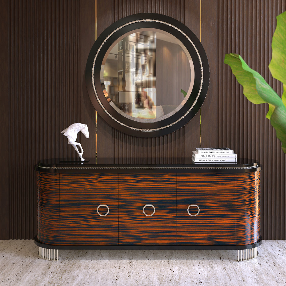 Oval Veneered Sideboard