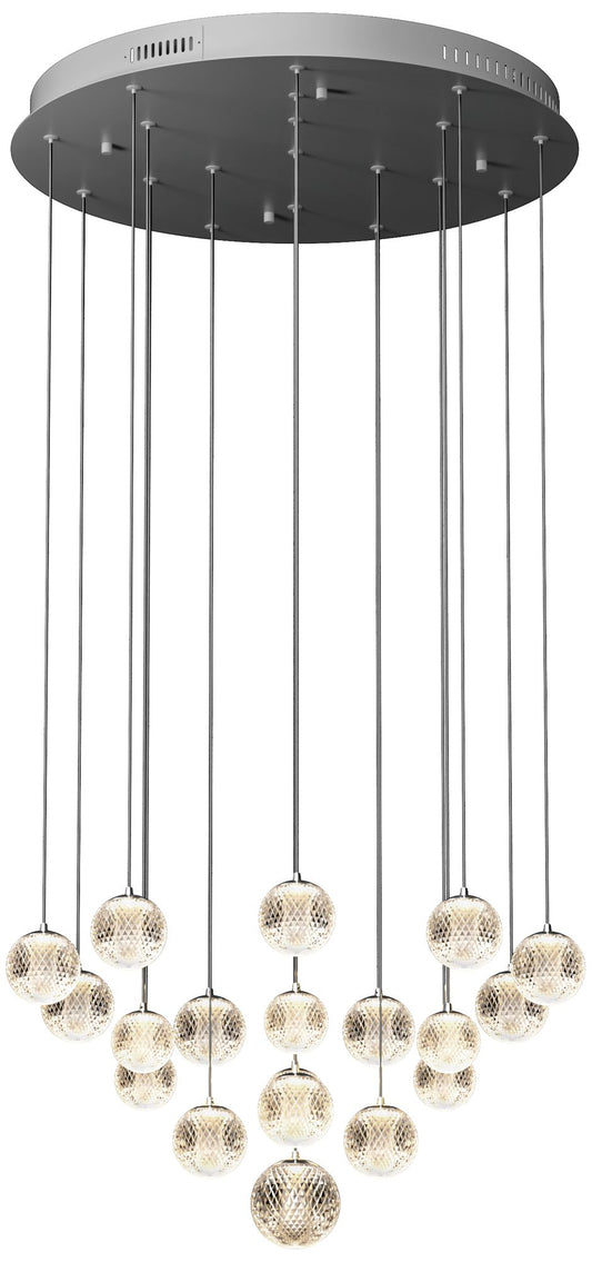 PageOne Lighting Meissa 29.5 Inch LED 19-Head Height Adjustable Chandelier