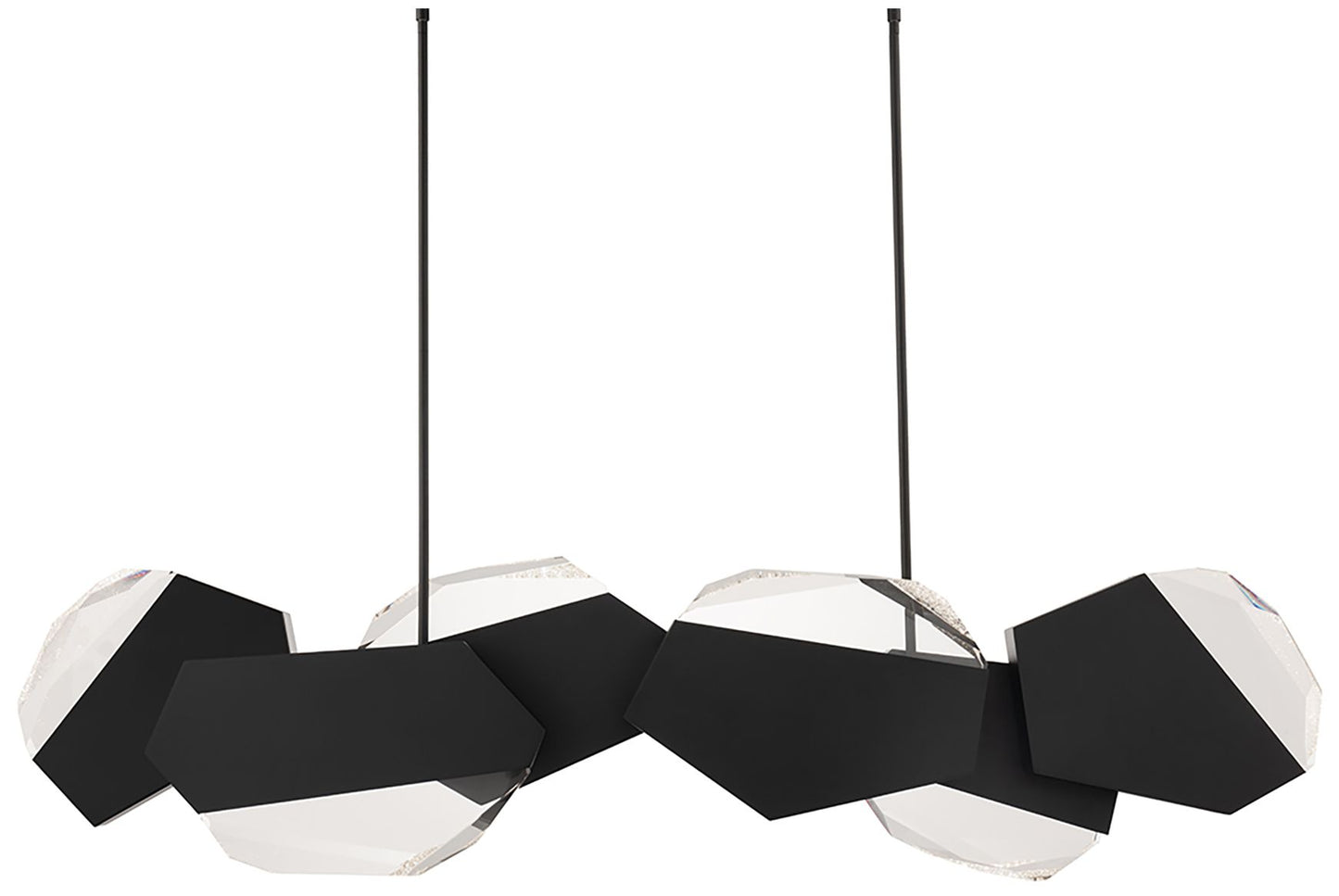 Palisade 11.75"H x 47.75"W 6-Light Crystal Linear Pendant in Blac