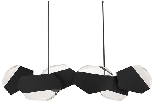 Palisade 11.75"H x 47.75"W 6-Light Crystal Linear Pendant in Blac