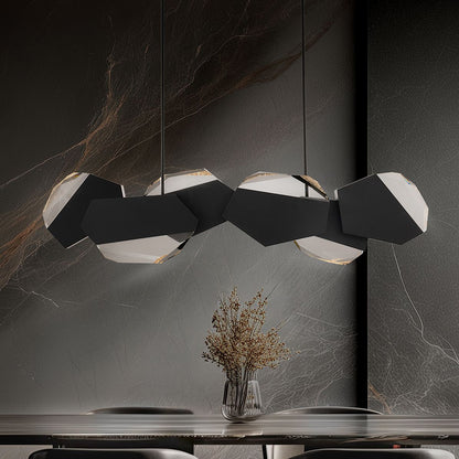 Palisade 11.75"H x 47.75"W 6-Light Crystal Linear Pendant in Blac