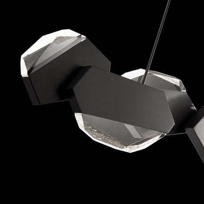 Palisade 11.75"H x 47.75"W 6-Light Crystal Linear Pendant in Blac