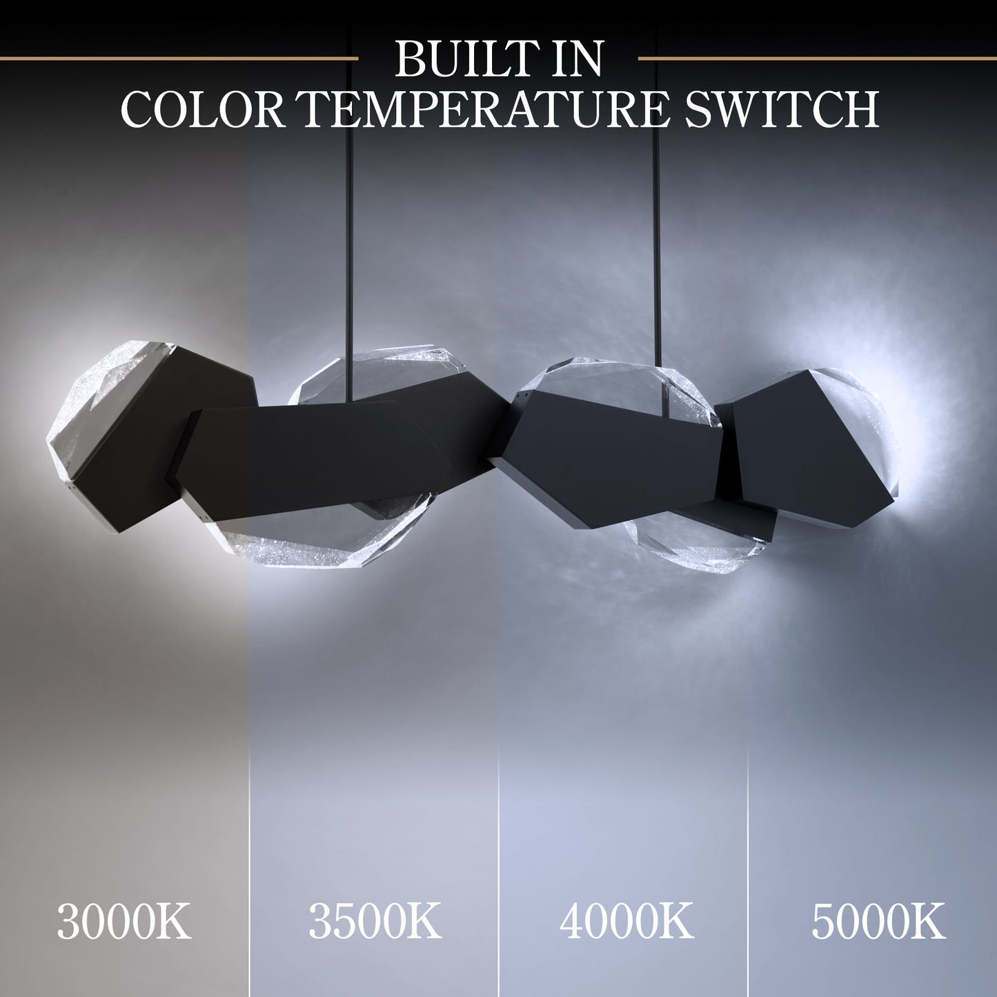 Palisade 11.75"H x 47.75"W 6-Light Crystal Linear Pendant in Blac