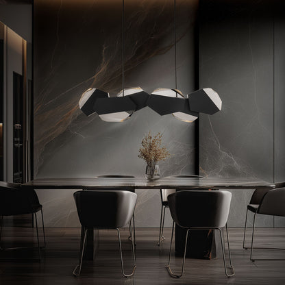 Palisade 11.75"H x 47.75"W 6-Light Crystal Linear Pendant in Blac