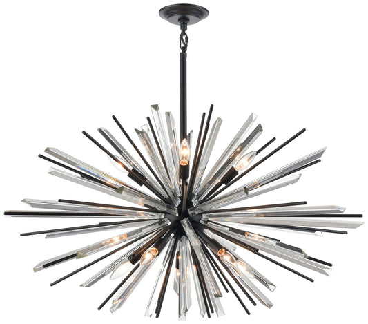 Palisades Avenue 39 1/4"W Black 10-Light Sputnik Chandelier