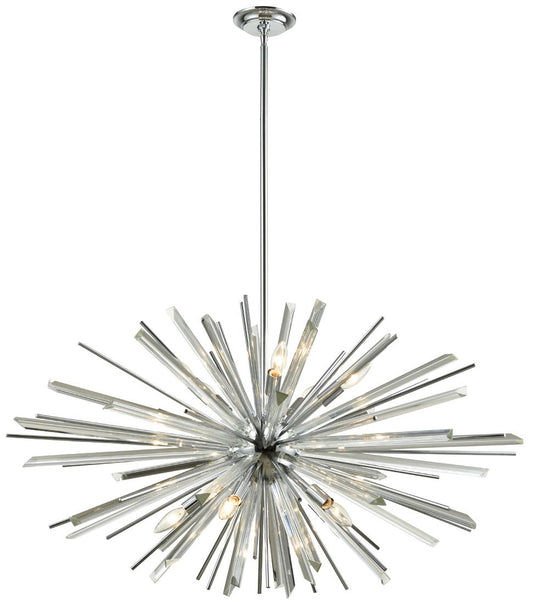 Palisades Avenue 39 1/4"W Chrome 10-Light Sputnik Chandelier