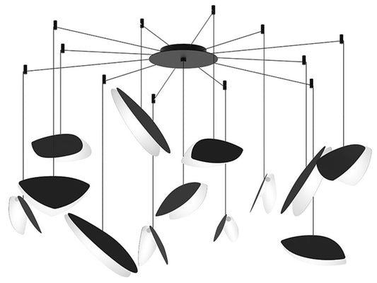 Papillons 13-Light Swag LED Pendant - Satin Black - Satin Black