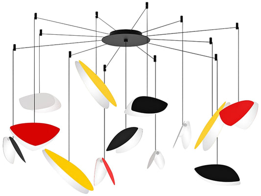 Papillons�?30"W Multi-Color 13-Light LED Pendant Light