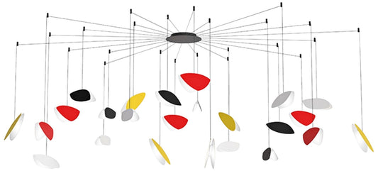 Papillons�?36"W Multi-Color 24-Light LED Pendant Light