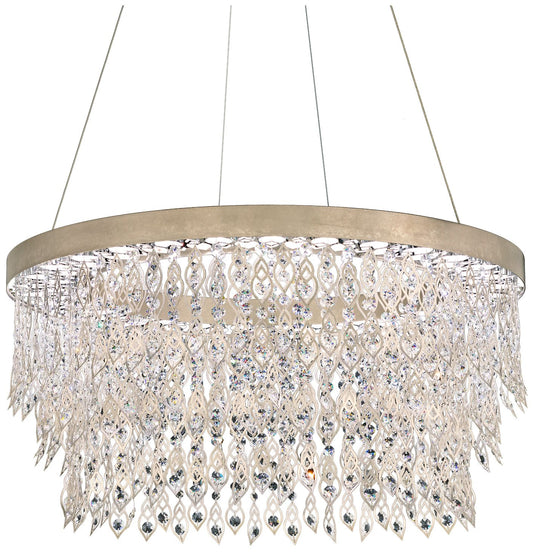 Pavona 18.5"H x 36"W 1-Light Crystal Chandelier in Antique Silver