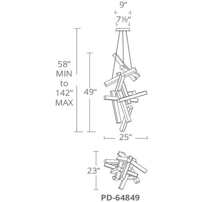 Chaos Chandelier Ceiling Light in 12 49in LED 23 inch Black