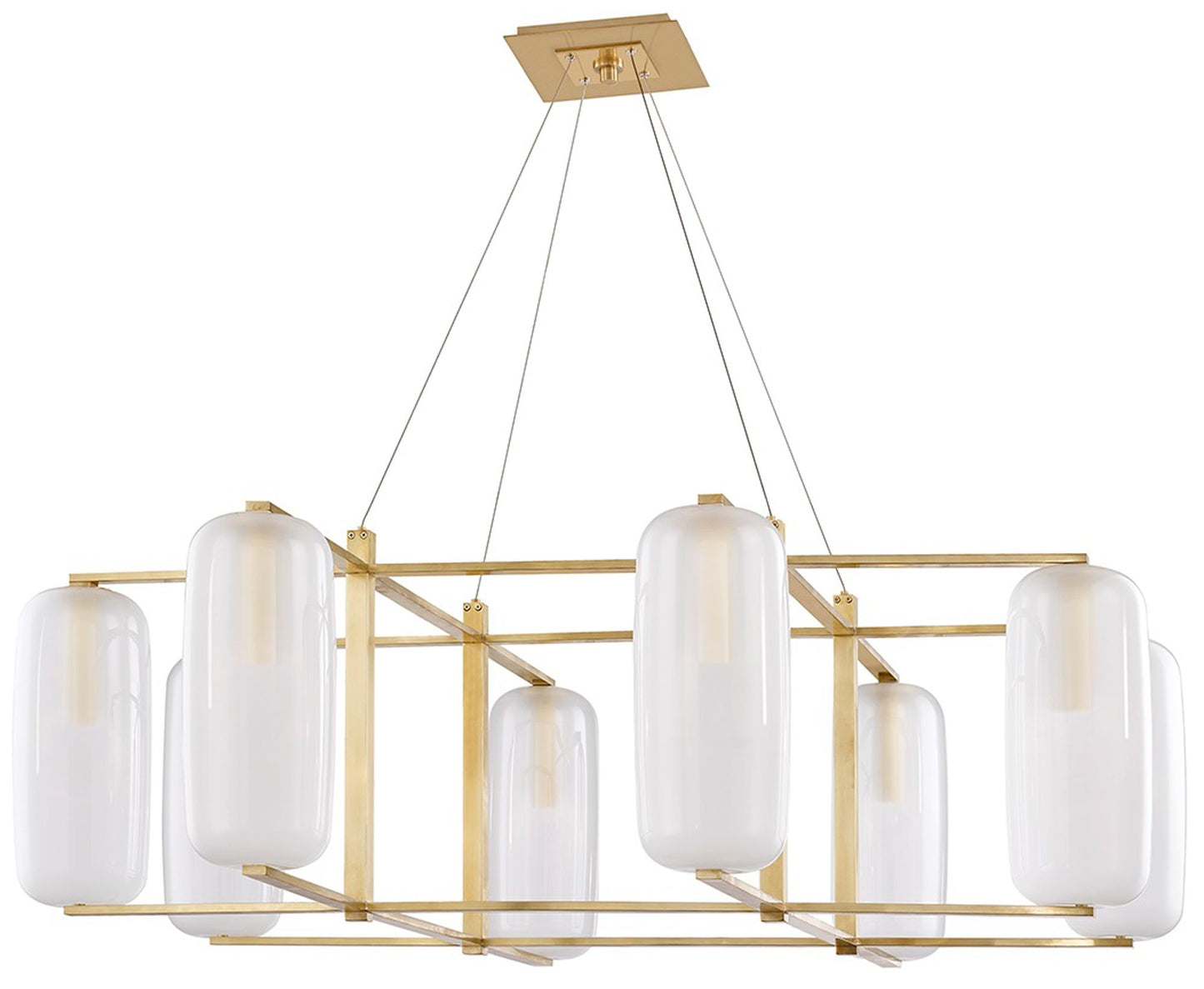 Pebble 8 Light Chandelier - Aged Brass