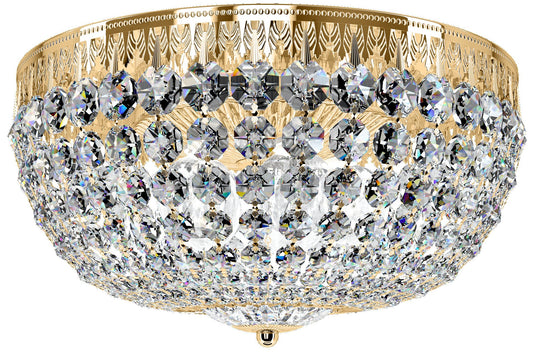 Petit Crystal 7.5"H x 14"W 5-Light Flush Mount in Polished Gold