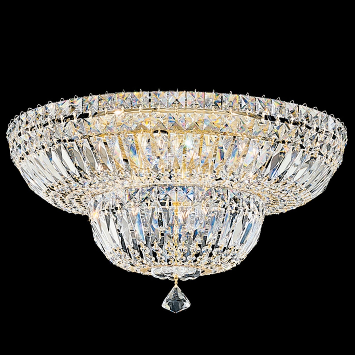 Petit Crystal Deluxe 10"H x 18"W 9-Light Flush Mount in Polished