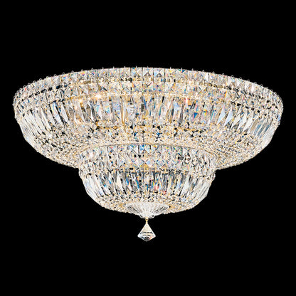 Petit Crystal Deluxe 12"H x 24"W 13-Light Flush Mount in Polished