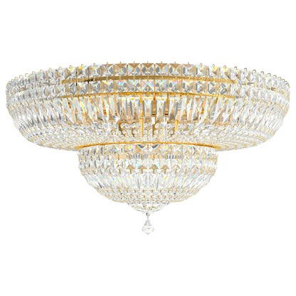 Petit Crystal Deluxe 12"H x 24"W 13-Light Flush Mount in Polished