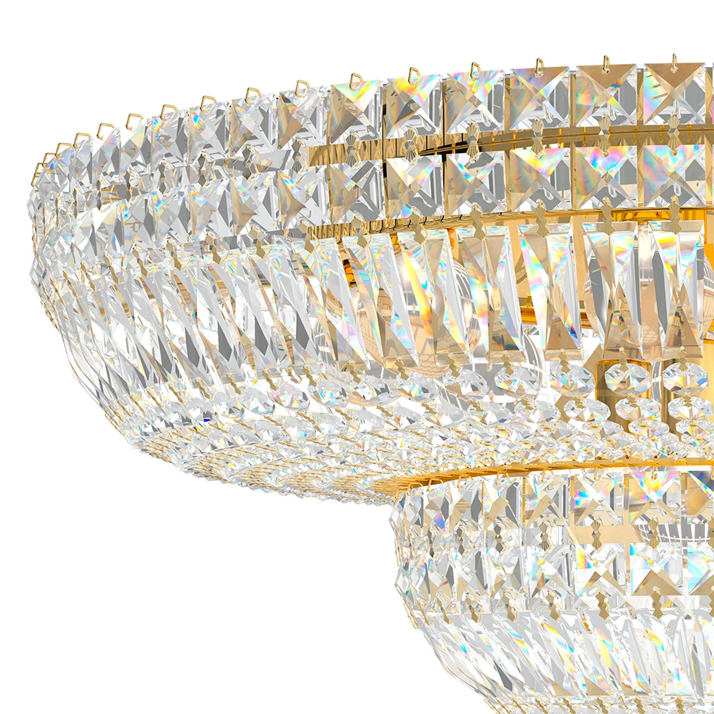 Petit Crystal Deluxe 12"H x 24"W 13-Light Flush Mount in Polished