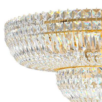 Petit Crystal Deluxe 12"H x 24"W 13-Light Flush Mount in Polished