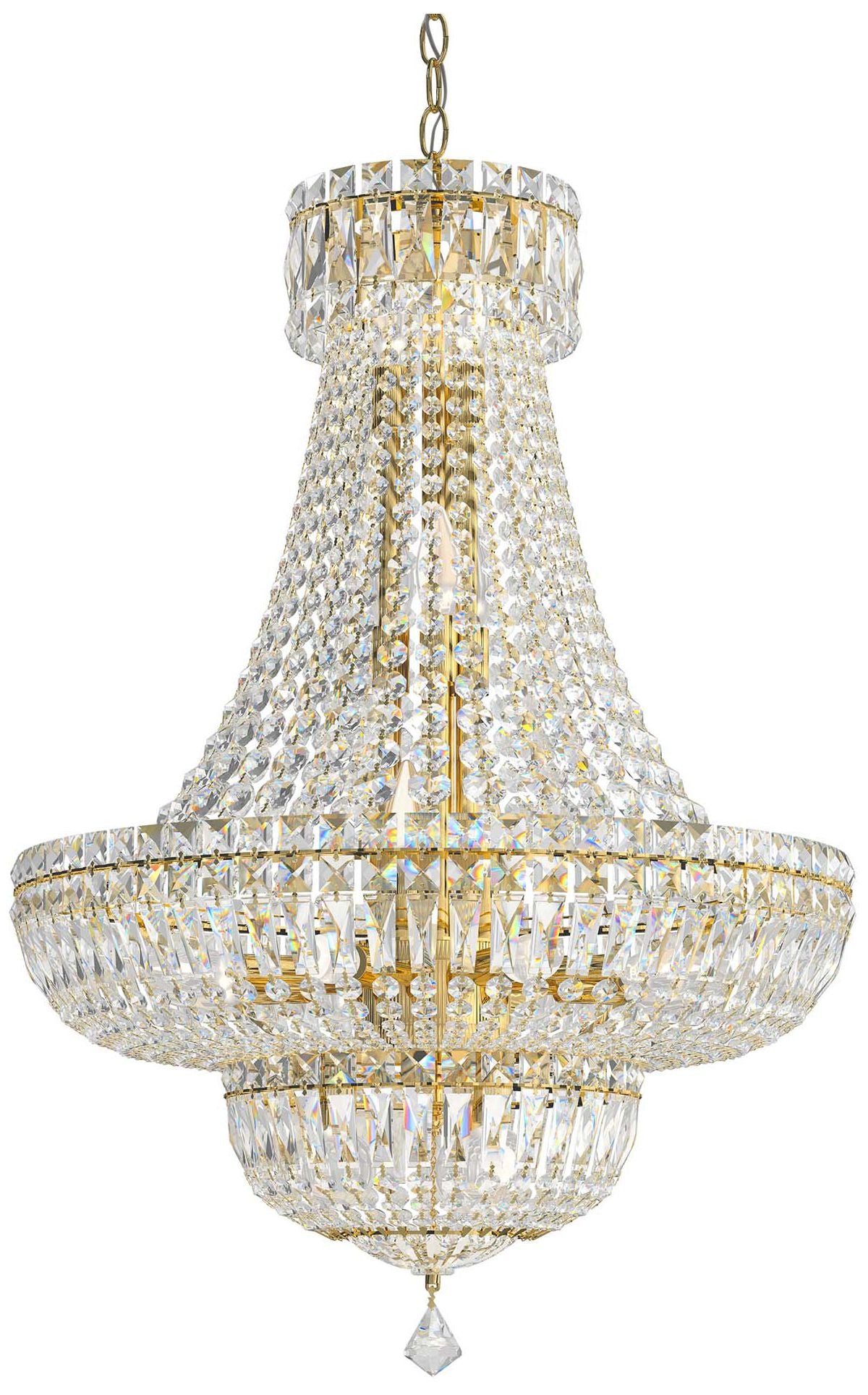 Petit Crystal Deluxe 31"H x 21"W 20-Light Chandelier in Polished