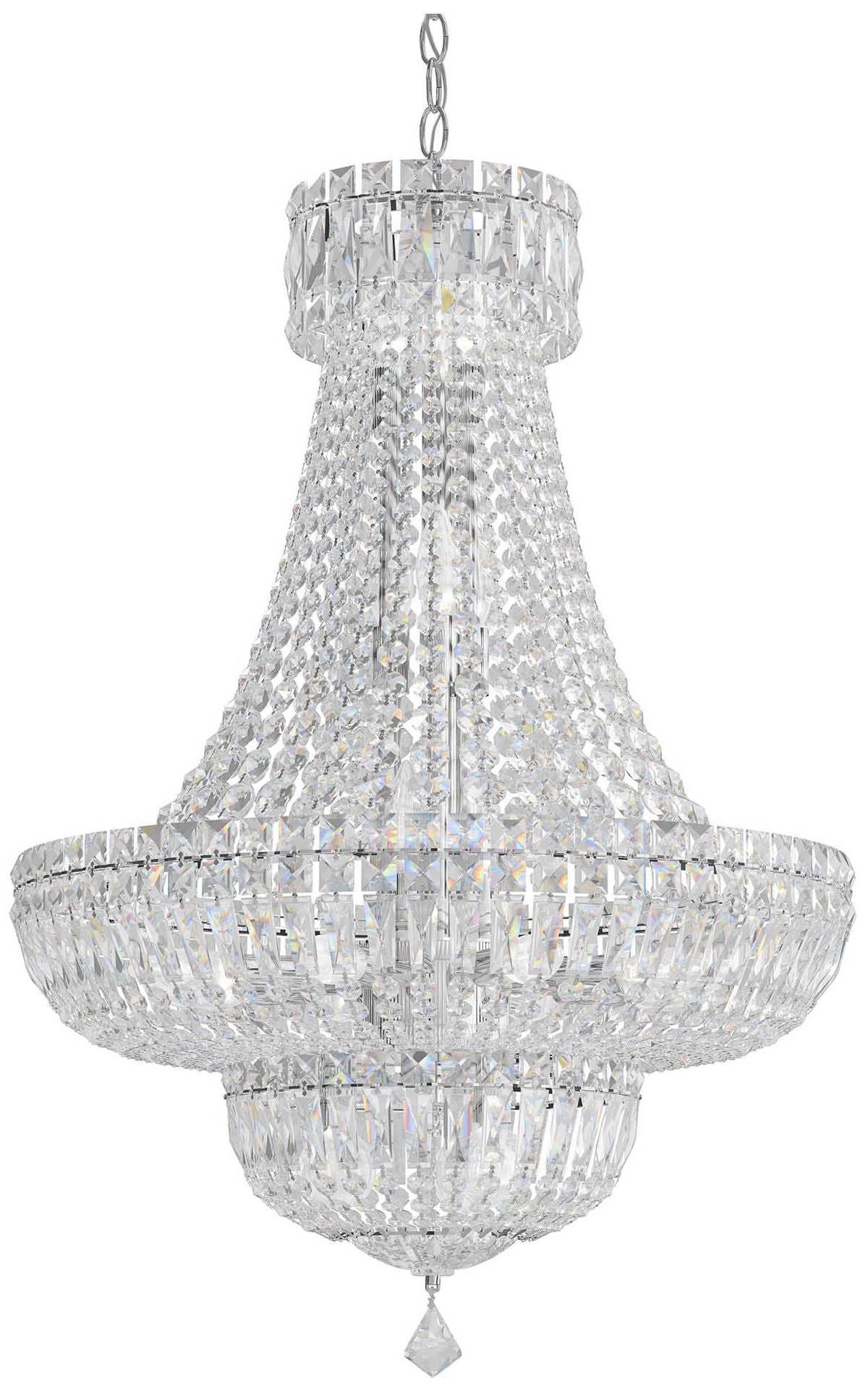 Petit Crystal Deluxe 31"H x 21"W 20-Light Chandelier in Silver