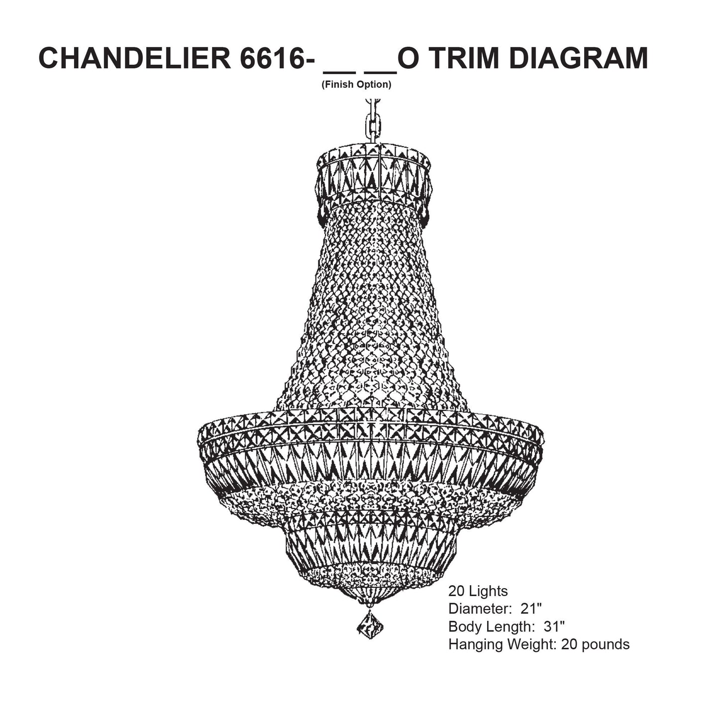 Petit Crystal Deluxe 31"H x 21"W 20-Light Chandelier in Silver