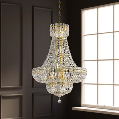 Petit Crystal Deluxe 31"H x 21"W 20-Light Chandelier in Silver