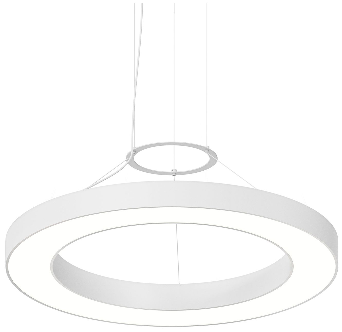 Pi 30" Wide Satin White 3000K LED Round Ring Pendant