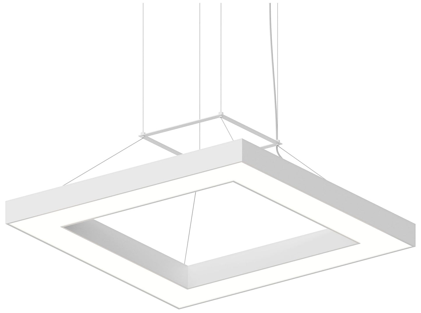 Pi 30" Wide Satin White 3000K LED Square Ring Pendant