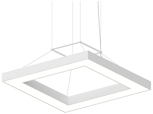 Pi 30" Wide Satin White 3000K LED Square Ring Pendant