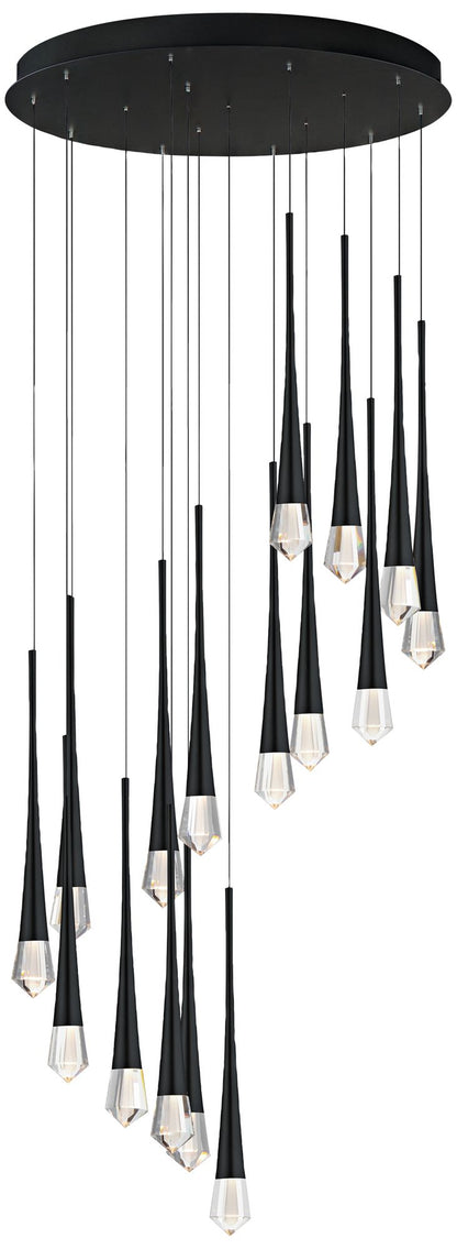 Pierce 16-Light LED Chandelier Black