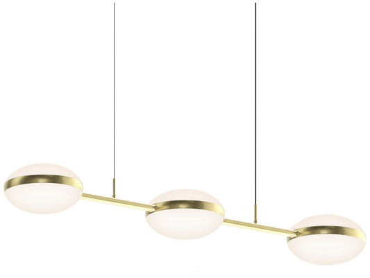 Pillows 48.5" Wide 3.Light Brass Linear Pendant