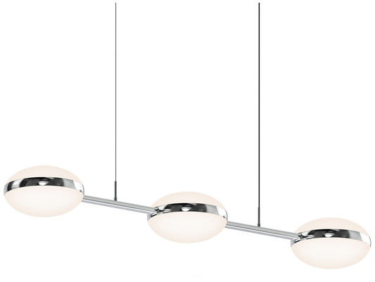 Pillows 48.5" Wide 3.Light Polished Chrome Linear Pendant