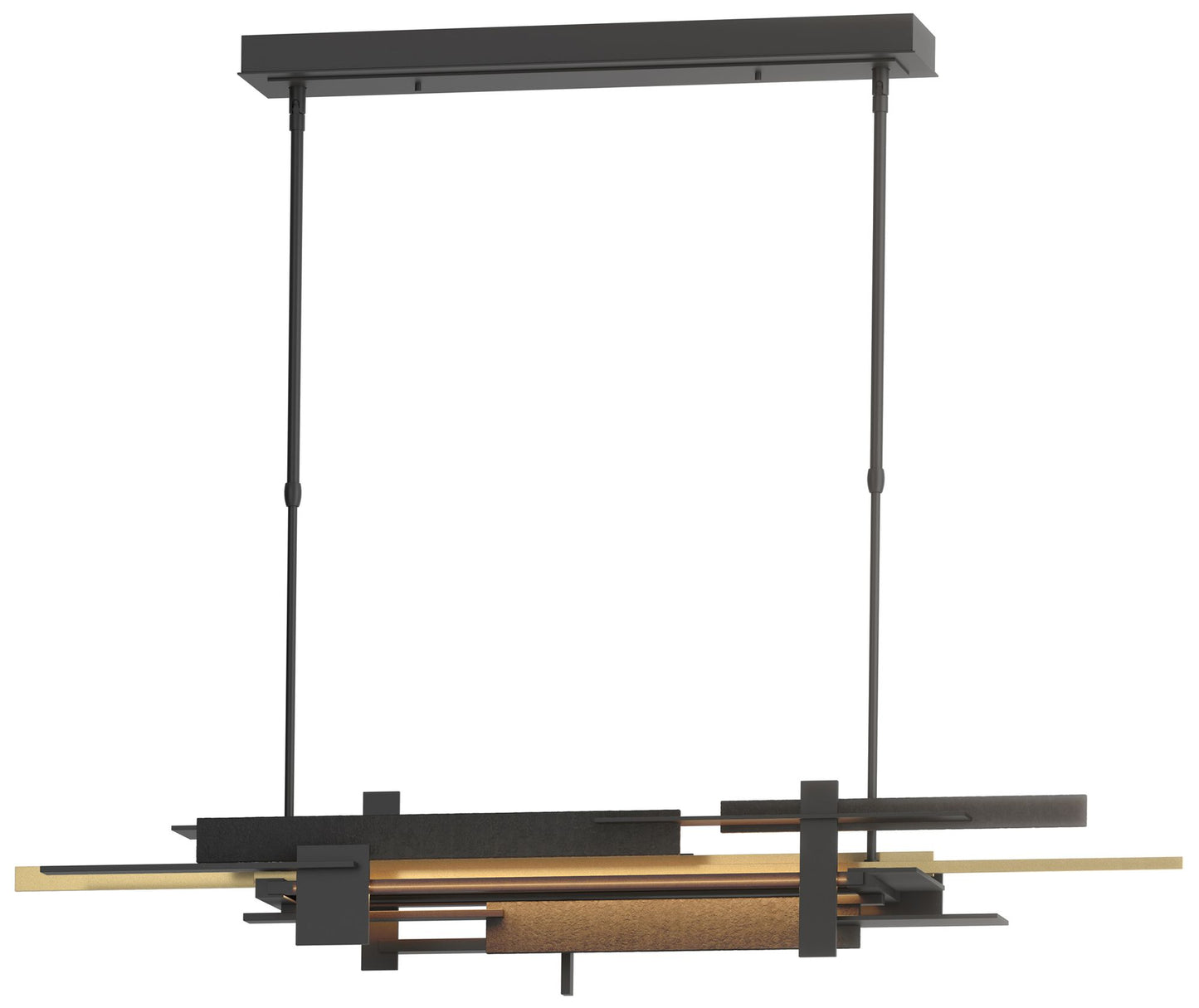 Planar 48.3"W Modern Brass Accented Black Standard LED Pendant