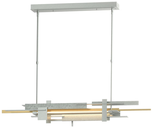 Planar 48.3"W Modern Brass Accented Vintage Platinum Standard LED Pend