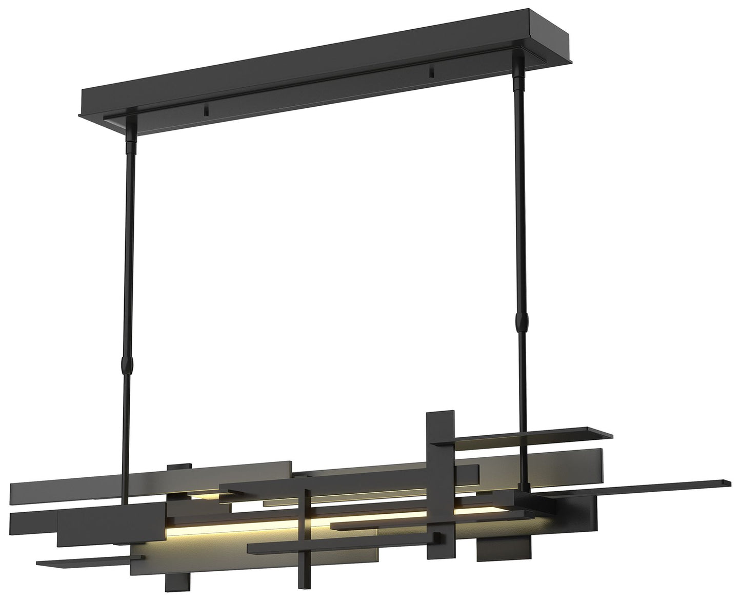 Planar Large LED Pendant - Black Finish - Standard Height