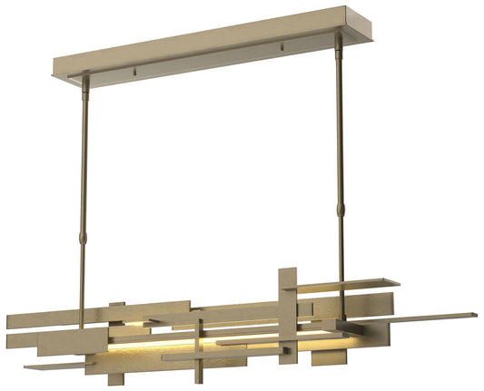 Planar Large LED Pendant - Soft Gold Finish - Standard Height