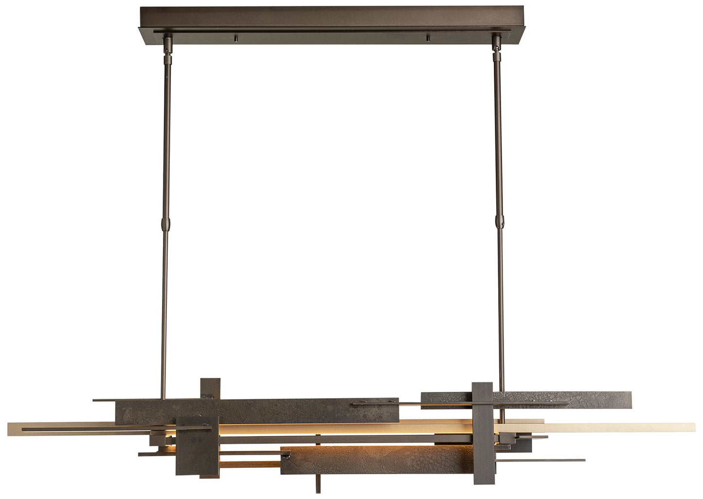 Planar LED Pendant with Accent - Smoke - Gold Accents - Standard Height