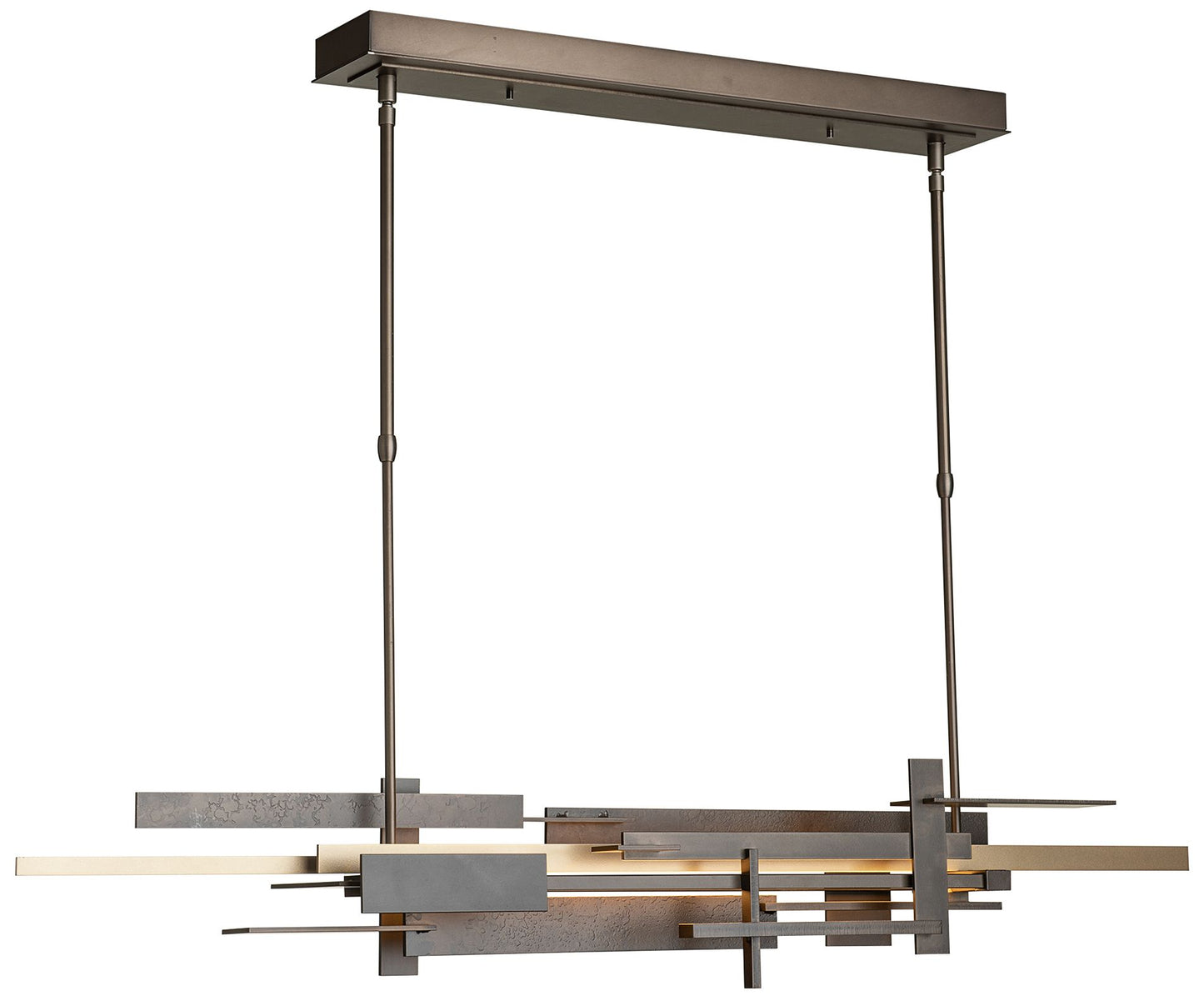 Planar LED Pendant with Accent - Smoke - Gold Accents - Standard Height