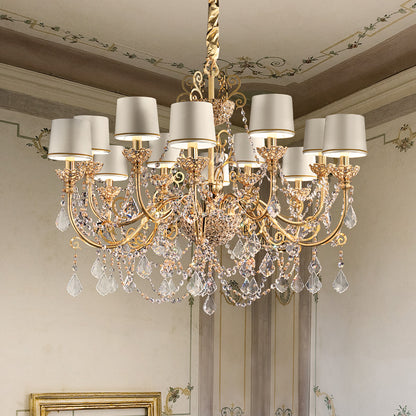 High End Gold Plated Crystal Pendant Chandelier 2