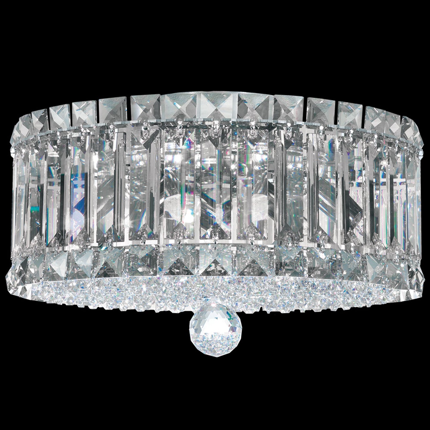 Plaza 7.5"H x 12"W 4-Light Crystal Flush Mount in Polished Stainl